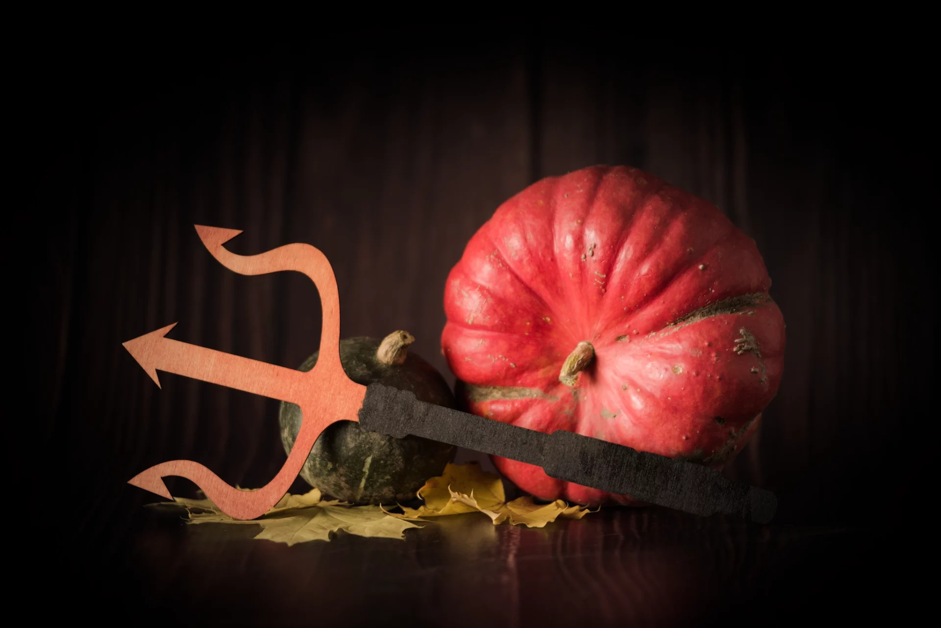 Dreizack, Fasching, Kürbis, Halloween, mehrfarbig