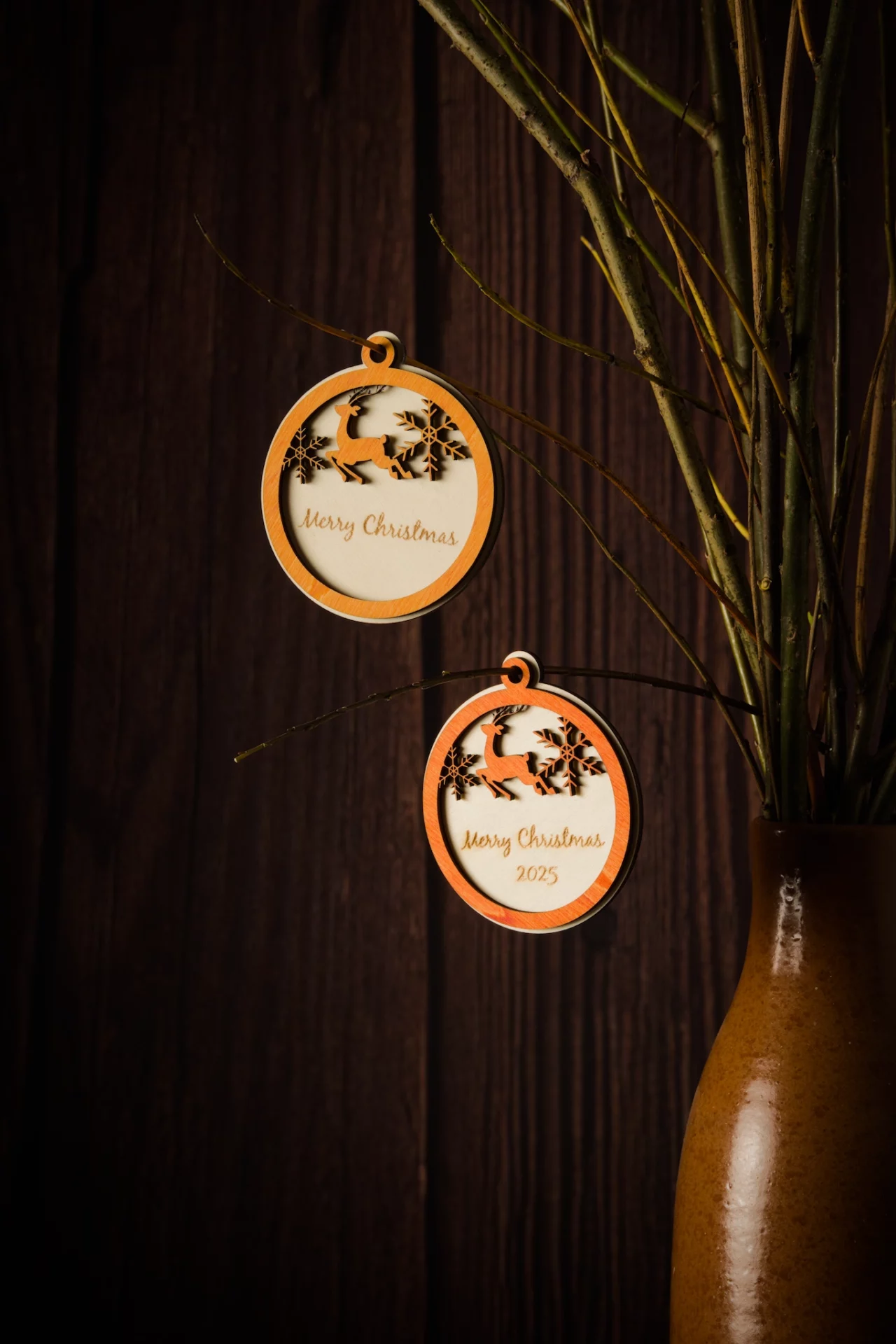 Anhänger für Weihnachtsbaum mit Gravur, Multilayer, mehrfarbig, dekorativ