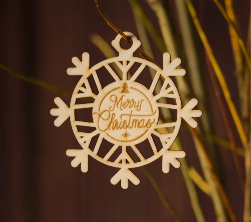 Baumschmuck Schneeflocke "Merry Christmas"